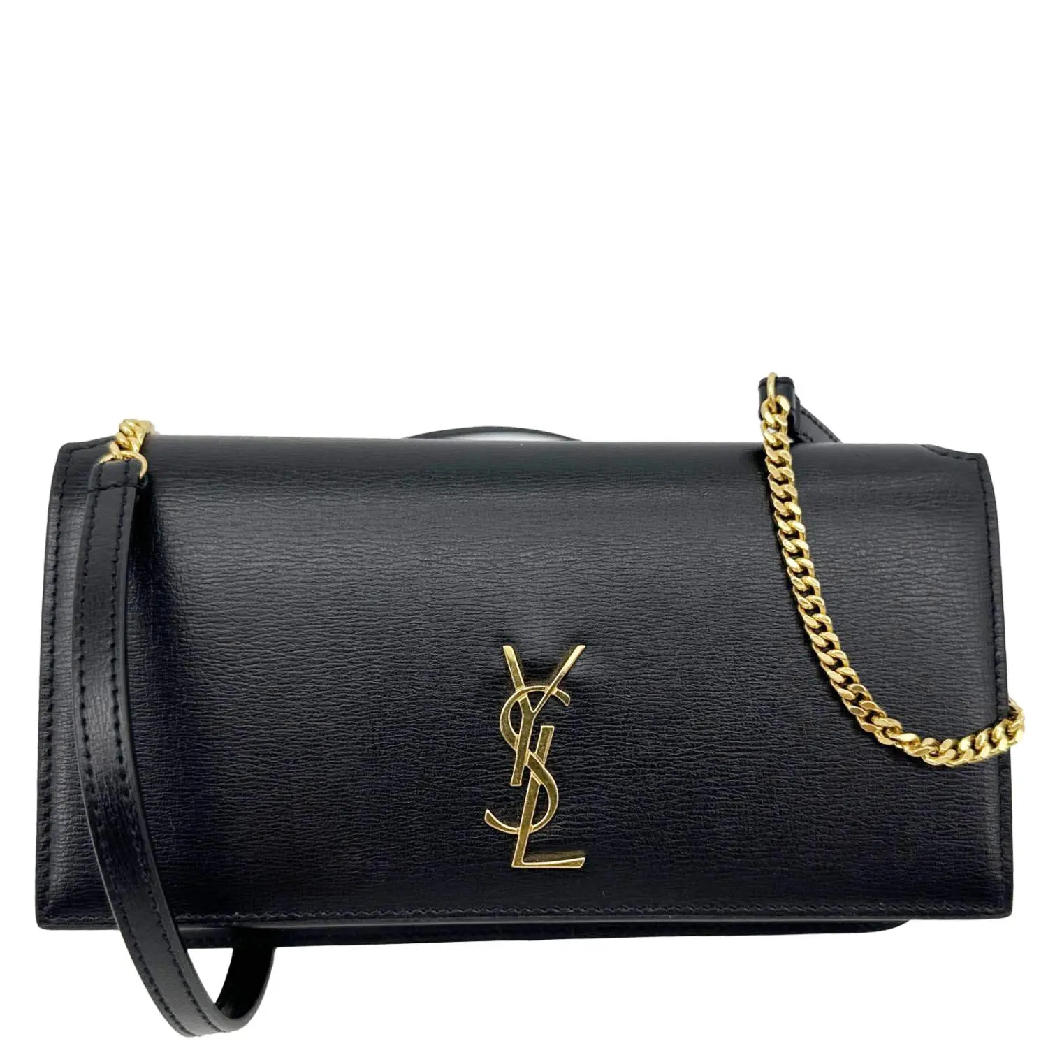 Pre-owned Yves Saint Laurent Leather Crossbody Bags Monogram Cassandre Phone Holder Black