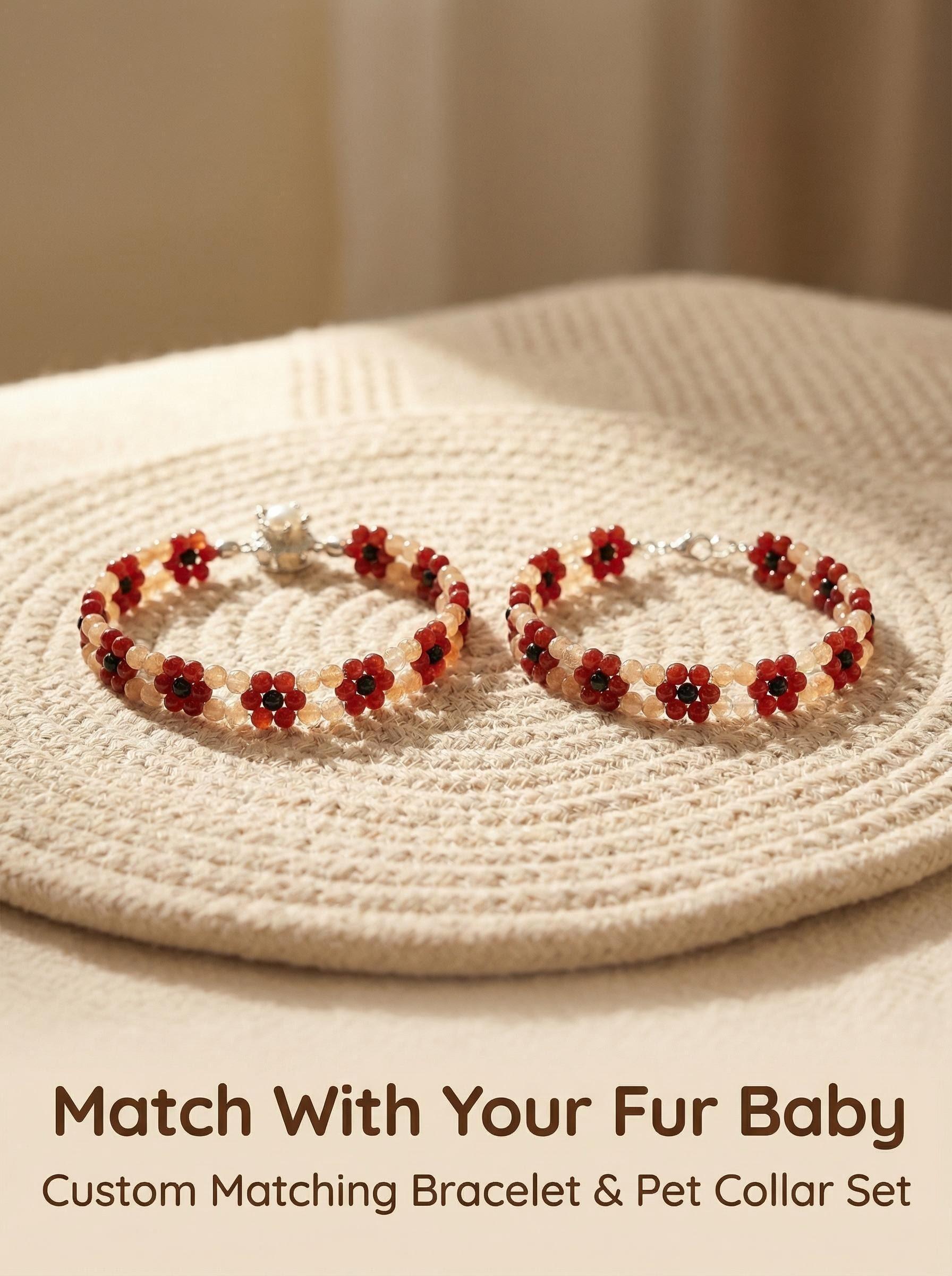 Chestnut Whisper Matching Bracelet and Pet Necklace for Cozy Home Wear