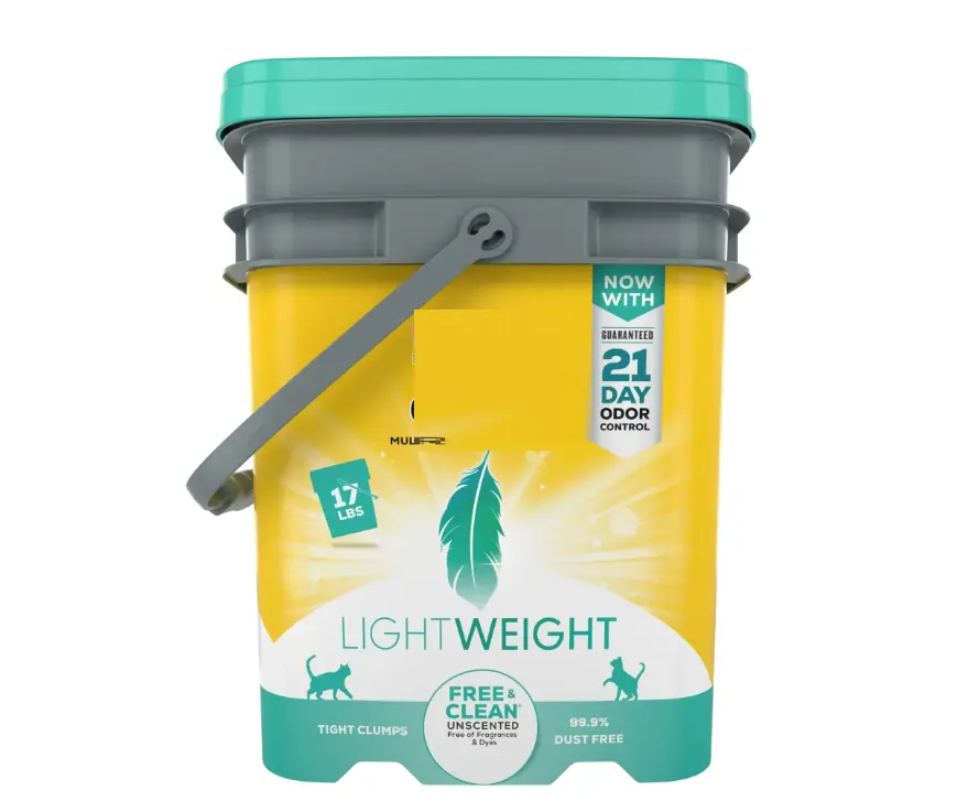 Lightweight Clumping Cat Litter, Unscented, Low Dust, Odor Control, 17 lb Pail