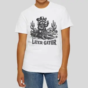 Comfort Colors Later Gator Shirt, Funny Cowboy Raccoon T-shirt, Funny Western T Shirt, Western Raccoon Tee, Funny Country Western Shirt, Rodeo Graphic Tees, Vintage Raccoon Comfort Colors Shirt