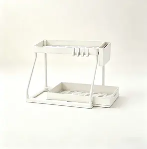 2-Tier Pull-Out Under Sink Storage Organizer, Sliding Basket for Kitchen, Bathroom and Laundry