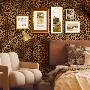 Leopard Print Self-Adhesive Wallpaper Roll, PVC Material Wall Sticker for Home Decoration, Living Room & DIY Projects, Durable Easy-To-Apply Design