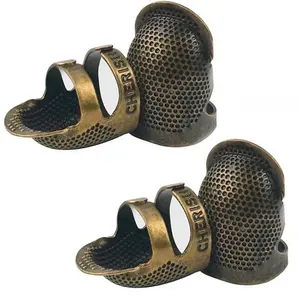 4Counts Anti-Slip Anti-Rust Adjustable Finger Sleeves, Four-Layer Safety Sewing Tool, Handmade Enthusiasts Portable Storage Accessories, Sewing Supplies Crafts