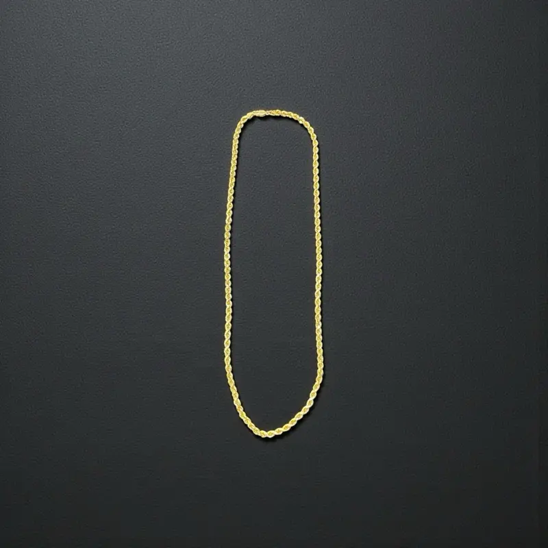 18k 20 inch 31 g yellow gold rope chain Italy