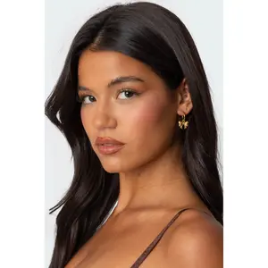 Bow Charm Hoop Earrings