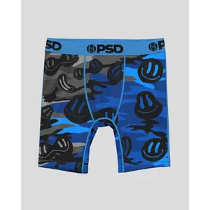 PSD Youth Boys Blue Sky Camo Boxer Brief - Soft, Breathable and Comfortable Stretch Underwear