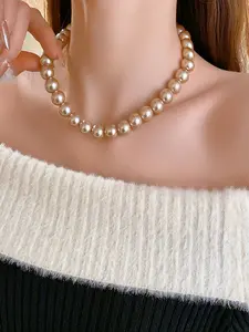 Vintage Simple Pearl Necklace, Elegant Jewelry Accessory, Perfect Gift for Women, Timeless Design, Ideal for Any Occasion, Pearl Chain Necklace