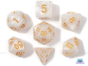Sarenrae's Blessing | Pearled White Acrylic Dice Set (7 or 11) | Dungeons and Dragons (DnD)