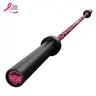 RITFIT Women's Pink Leopard Print Straight Weighted Bar - 15kg, 25mm Hand Grip, Ceramic Coating, Smooth Spin, 1200 lbs Load Capacity, 3D Aluminum Logo, Muscle Exercise Equipment for Home Gym Workout Gear