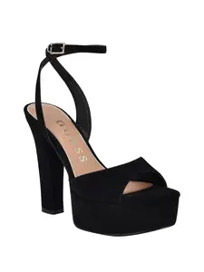 GUESS Female Hitten Suede Platform Dress Sandals
