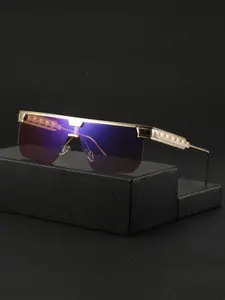 Men's Punk Style Metal Frame Glasses, Trendy Casual Fashion Eyewear for All Seasons, Perfect for Daily Wear, Parties, Outdoor Activities, Metal Frame Aviators