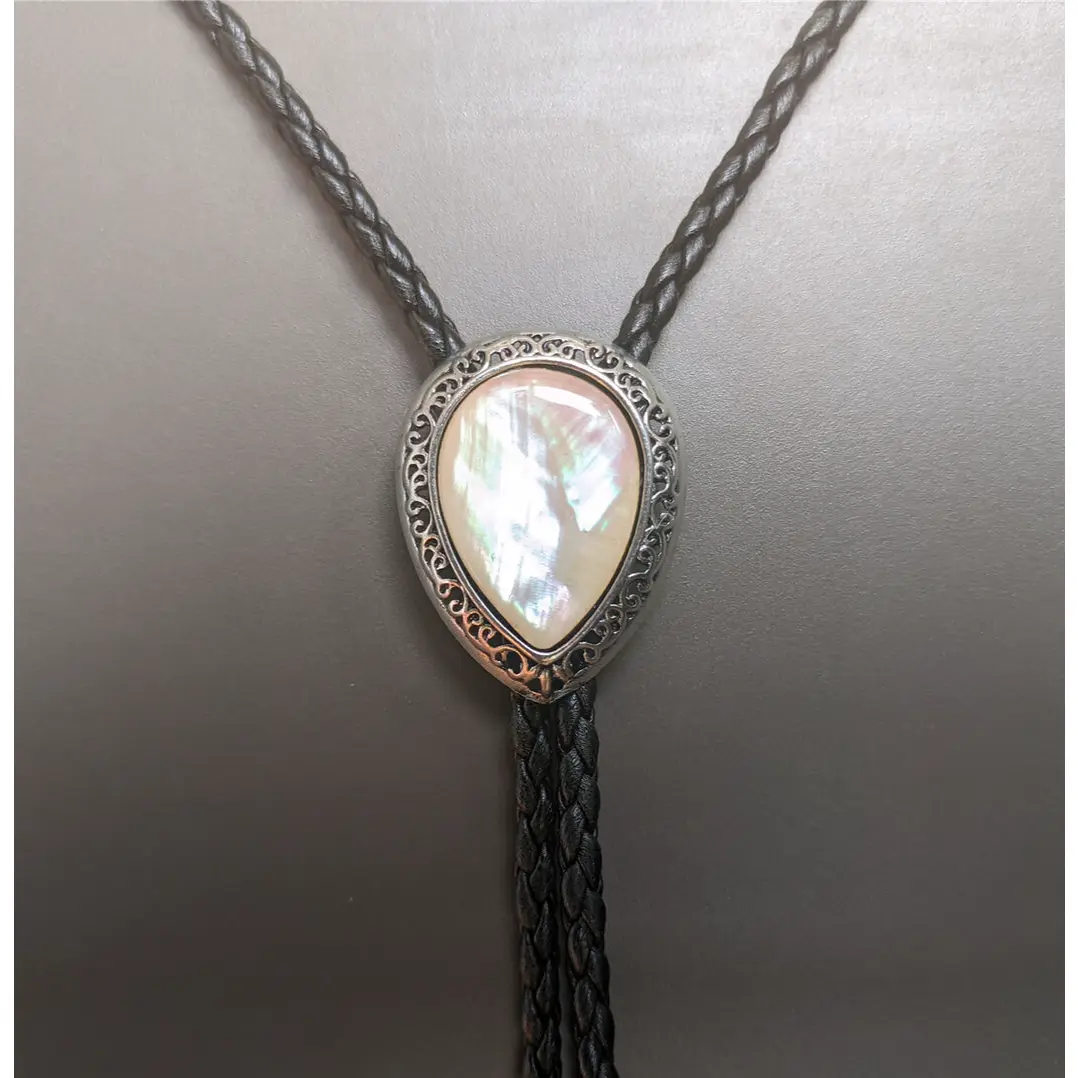 Water Drop Pearl Bola Tie Wedding Necklace for Men Women Western Cowboy Necktie Elegant Unisex Groom Bride Accessory BolaTie PearlJewelry WesternWedding