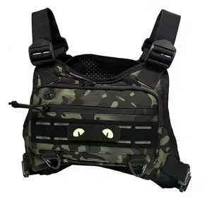Multifunctional Outdoor Sports Chest Bag, Tactical Vest Design, Tactical Lightweight Vest, Suitable for Hiking and Running, IR Reflective Badge Night Glow Patch, Tactical Equipment