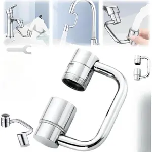 Upgraded Universal Sink Faucet Extender 1080° Rotating U Shaped 360° Aerator with Upward Facial Mist 4 Water Modes for Bathroom Kitchen