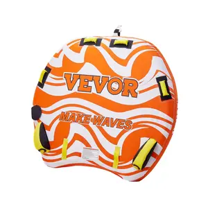 VEVOR Towable Tubes for Boating, 1-2 Riders Inflatable Towable Tube for Boat to Pull, 340lbs Capacity Boat Tubes and Towables for Water Sports - with Fins, Double-Stitched Nylon Cover Padded Handles