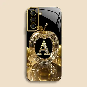 Suitable for [Galaxy S21 5g] New high-end gold letter electroplated gold edge mobile phone case new business simple explosion-proof mobile phone case affordable anti-fall anti-fingerprint 995
