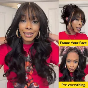 【NEW】Sunber 7x5&13x4 Pre-Everything Lace Frontal Fluffy Hair Loose Wave 3D Dome Cap Wigs with Bangs SpringStatements summerwins