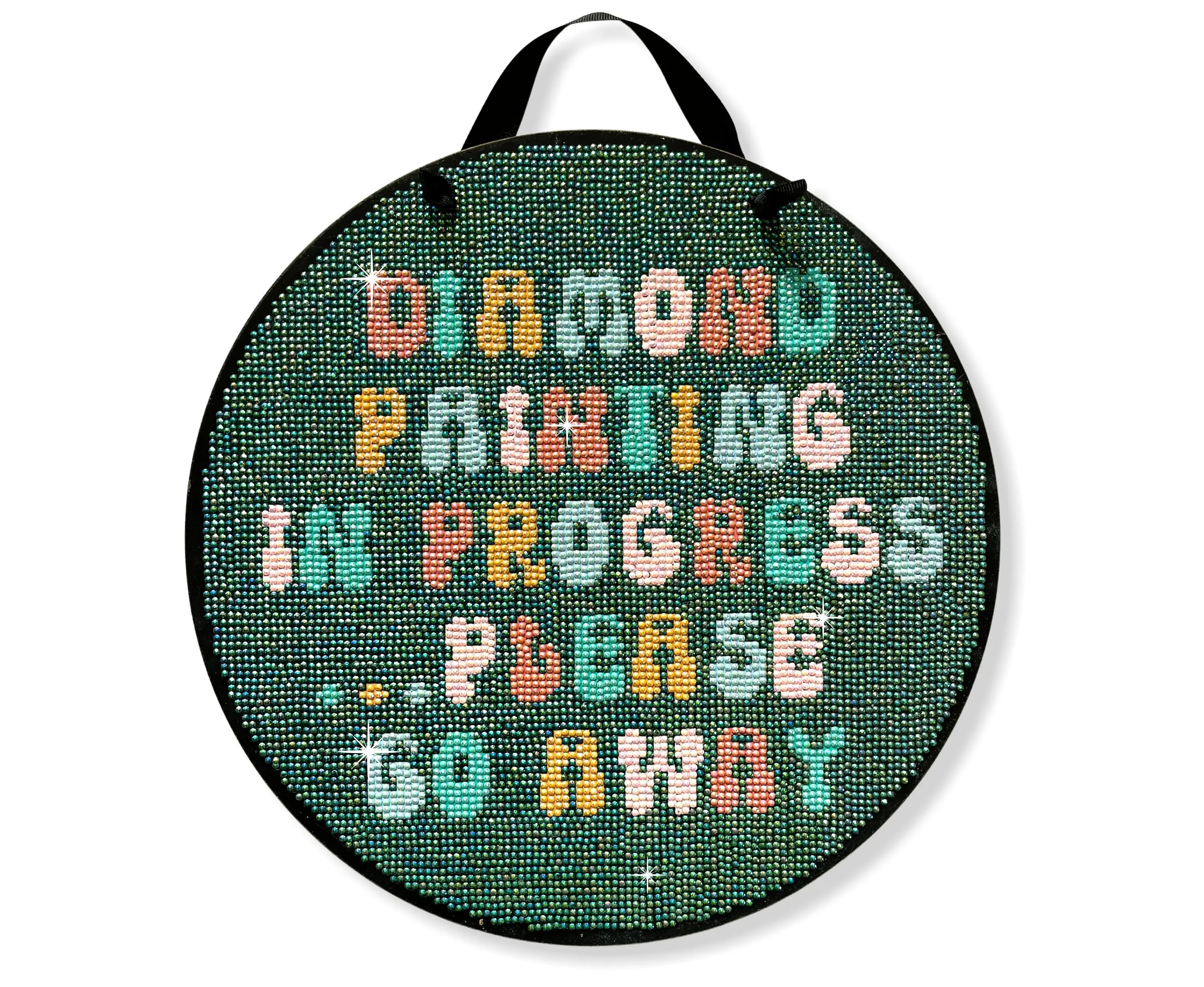Diamond Painting Kit, SQUARE Drills, 11.75" Hanging Sign