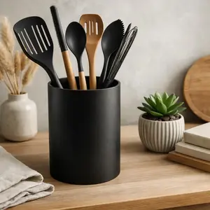 Utensil Holder 3D Printed Modern Kitchen Crock for Countertop Cooking Tools