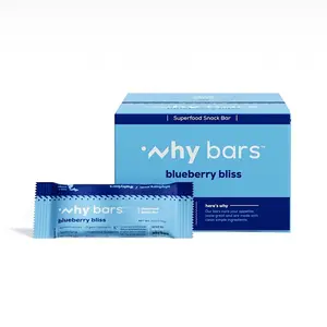 Why Bars Blueberry Bliss Plant-Based Superfood Snack Bar 12-pk Clean Energy Slow-Burn Carbs Healthy Fats Fiber Gluten-Free Dairy-Free Soy-Free