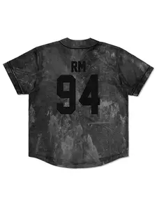 Jungkook 97 Black Tie-Dye Mesh Baseball Jersey, Breathable Quick Dry Streetwear Tee with "JUNGKOOK 97" Print, for ARMY Fans, KPop Lovers, Concert Goers & Streetwear Enthusiasts, Breathable Athletic Top