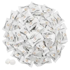 216ct Mr. and Mrs. Wedding Buttermints Individually Wrapped – White Butter Mints for Bridal Shower, Engagement Candy, and Reception – Bulk Wedding Candies