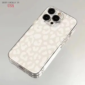 White Leopard Print Case, Simple And Stylish, Classic Personality,, Shockproof Glossy Finish, Sports Protection TPU Phone Case, Compatible with Iphone 16/16 Pro/16 Pro Max Screen Protector Cover Wireless Aesthetic Protective Smartphone