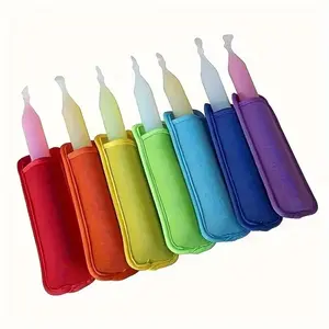 Reusable Popsicle Mold Bags, 6pcs/10pcs Popsicle Freezer Bags, Colorful Popsicle Stick Holders, Yogurt Tube Holders, Summer Storage Racks
