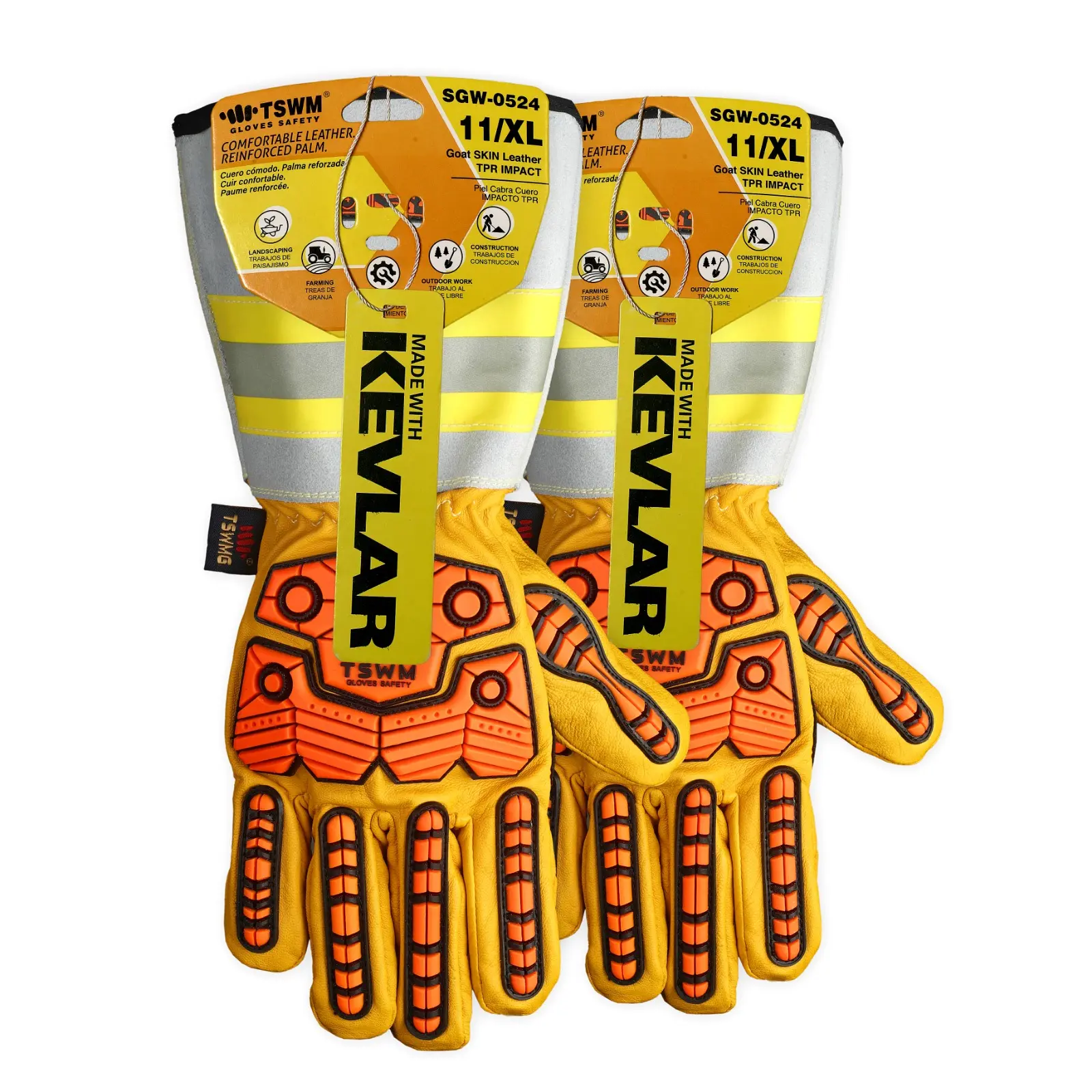 TSWM Full Grain Goatskin Heavy Duty Safety Work Gloves, Cowhide Split Cuff, Kevlar-Stitched, Heat-Resistant for MIG TIG Welding & Construction Impact Protection, Heavy Duty Gloves, Gloves Work