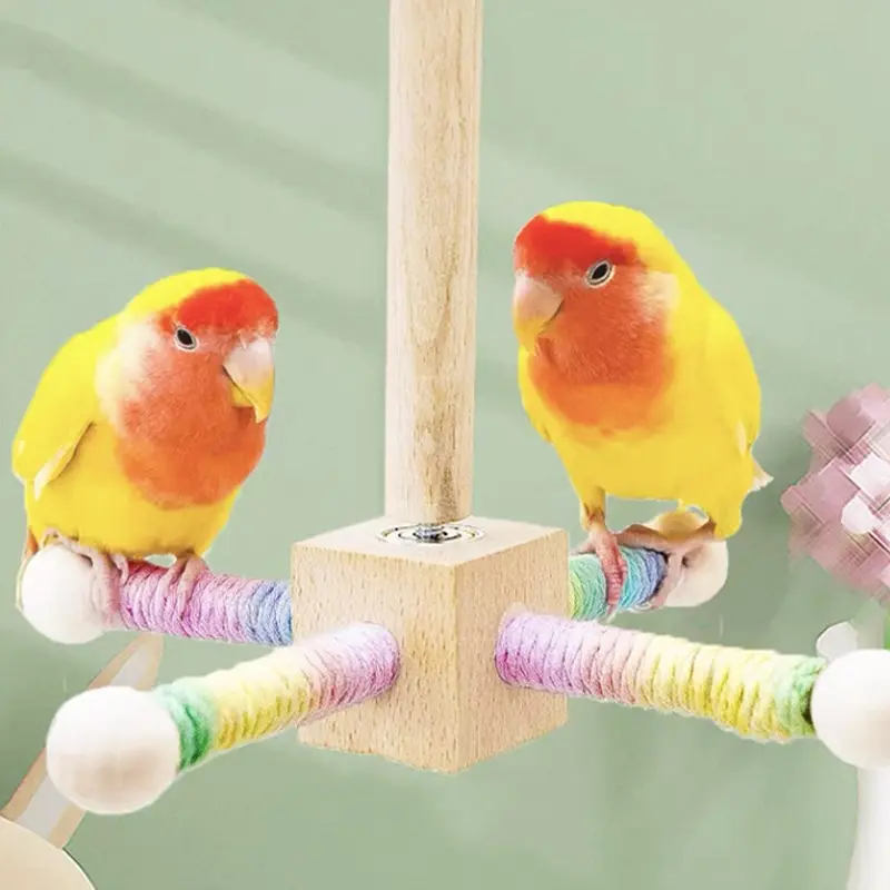 Bird Perch Toy, 360° Interactive Rotating Windmill, for Small Medium Parrots, Long-Tailed Parakeets, Love Birds, Peacocks, Bird Perches for Cage