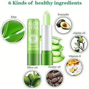 2-Piece Aloe Vera Lipstick Set with Natural Extracts, Long-Lasting Hydrating & Waterproof Color for Sensitive Skin and Pregnant Women