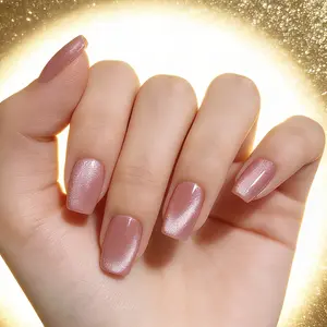 Pink Cat-Eye Gothic Square Nails 24pcs| Medium Press-On Set| Cute Trendy Fashion Gift| Curvy Life DIY Kit