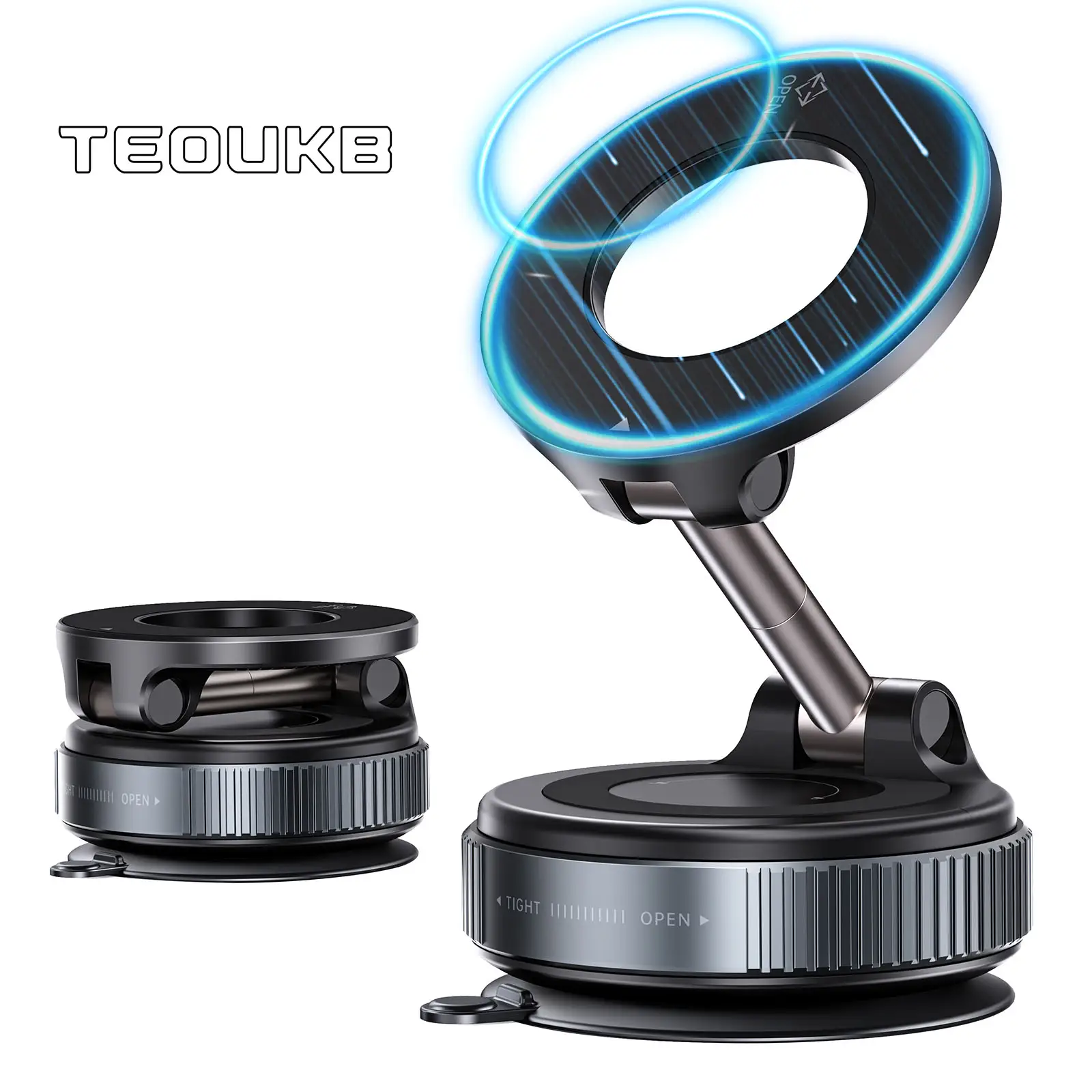 Phone Holder for Car, Magnetic Phone Mount, Magnetic Phone Holder, Vacuum Phone Mount with One-Step Lock, Compact & Stable Design for Car Accessories