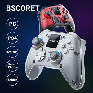 Interactive Screen Wireless Gaming Controller for PC/Switch/Switch 2/PS4/TV/iOS/Android,Hall Effect Stick & Trigger, GamePad, RGB Lighting,Remappable Buttons Console Bluetooth Joystick Micro