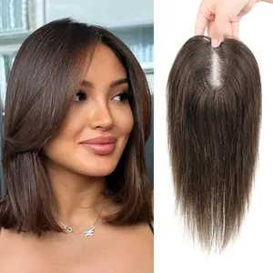 Vasilia 10 Inch Hair Toppers for Women Human Hair Topper Real Hair Toppers Clip in Hair Topper for Women with Thinning Hair Wiglets Hairpieces for Women Hair Loss Solution Add Hair Volume Cover Thinning Hair for hair loss&Cover gray hair Mother's Day