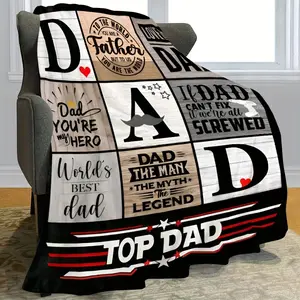 Soft Flannel Dad Blanket - Perfect Father's Day & Birthday Gift for Dad, All-Season Cozy Throw with Unique Print Design