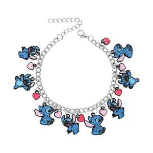 Disney Stitch Heart Bracelet - Heart-Shaped Design, Durable Materials, Disney-Themed Packaging, Perfect Gift for Fans