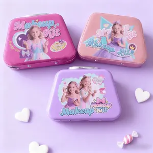 Princess Makeup Set for Kids, Colorful Lip Gloss, Shimmer Cream, Blush & Bronzer, Includes Makeup Accessories & Mirror