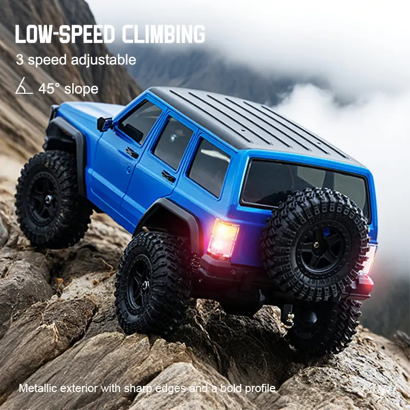 JJRC 1/18 Scale High Torque 4WD Remote Control Car - 20A Waterproof ESC, Strong Suspension, Shock Absorption, Steel Drivetrain, Radio-Controlled Cars Toy for Ages Above 12, Battery-Powered Off-Road Rock Climber with Remote, TV & Movies Themed Gift