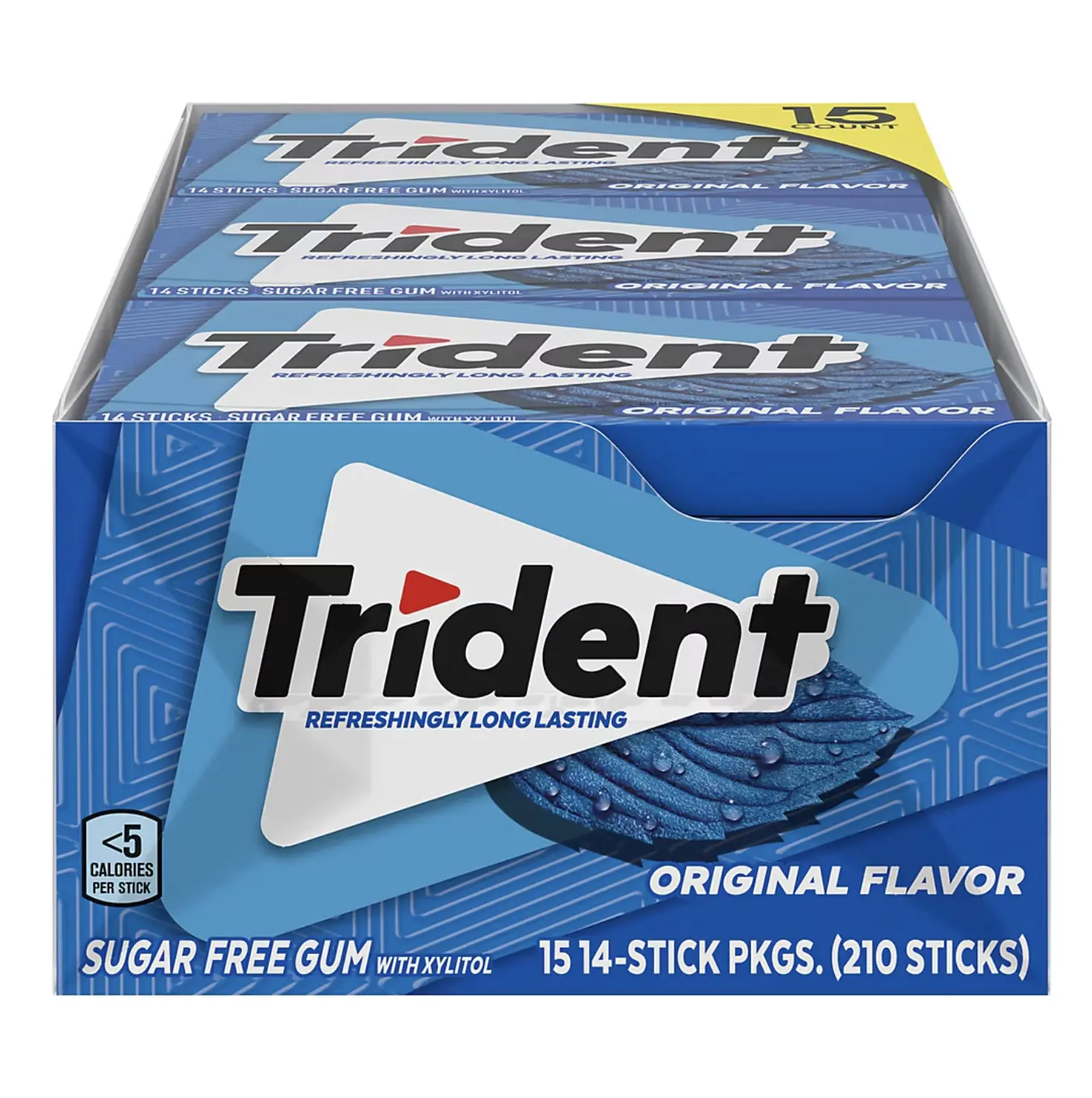 Trident Original Flavor Sugar Free Gum, 15 packs