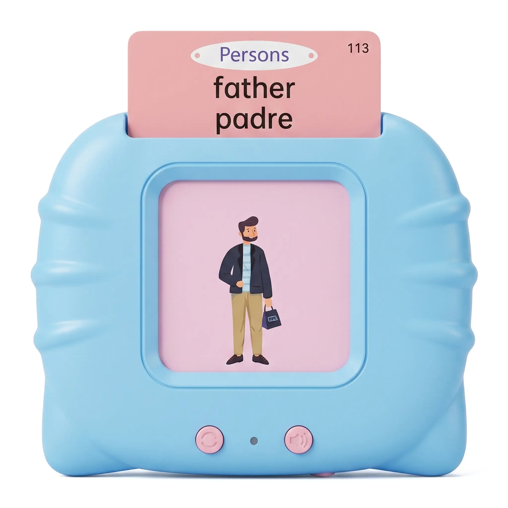 Kids' Bilingual Cards Pronunciation Aid Flashcard Reader Machine - Rechargeable Battery, ABS Plastic, Early Education Device, Screen-Free Eye Care, Portable, Easy Operation, Immersive Language Development