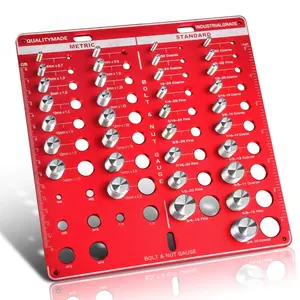Thread Checker, 42 Nut and Bolt Bolt Size Finder, 15 Metric & 19 Standard & 8 Drill Bit Gauge, Wall Mounted with inch & cm Ruler