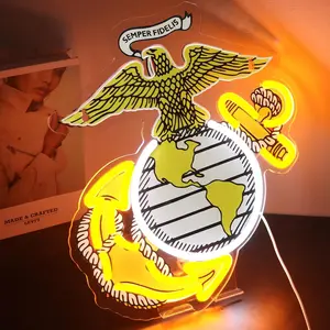 Military-themed Neon Lights Veteran Neon Signs Wall Decor for Man Cave Bedroom Bar Army Themed Gift Art for Christmas Party