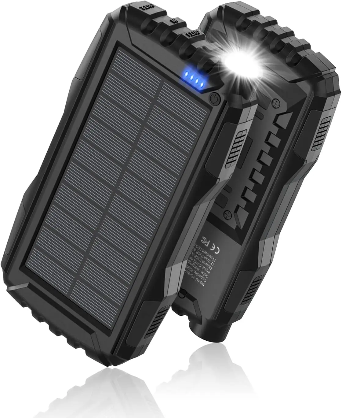 36800mAh Solar Charger Power Bank - Wireless Portable Battery Pack with Fast Charging USB-C Port, Flashlight, Multiple Device Charging for Camping, Travel; Phone & Electronics Accessories for Devices (Up to 100 Hours Use) Emergency Power Bank Smartphones
