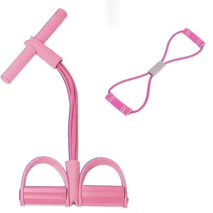 2025 New Sit Up Leg Stretch Rope Exercise Bands with Handles - 21 Fitness Resistance Bands - 6 Tube Pedal Ankle Puller for Arm Weights & Home Workouts