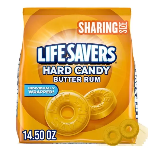 Life Savers Butter Rum Hard Candy Individually Wrapped, Sharing Size Life Savers Butter Rum Hard Candy Individually Wrapped, Sharing Size
