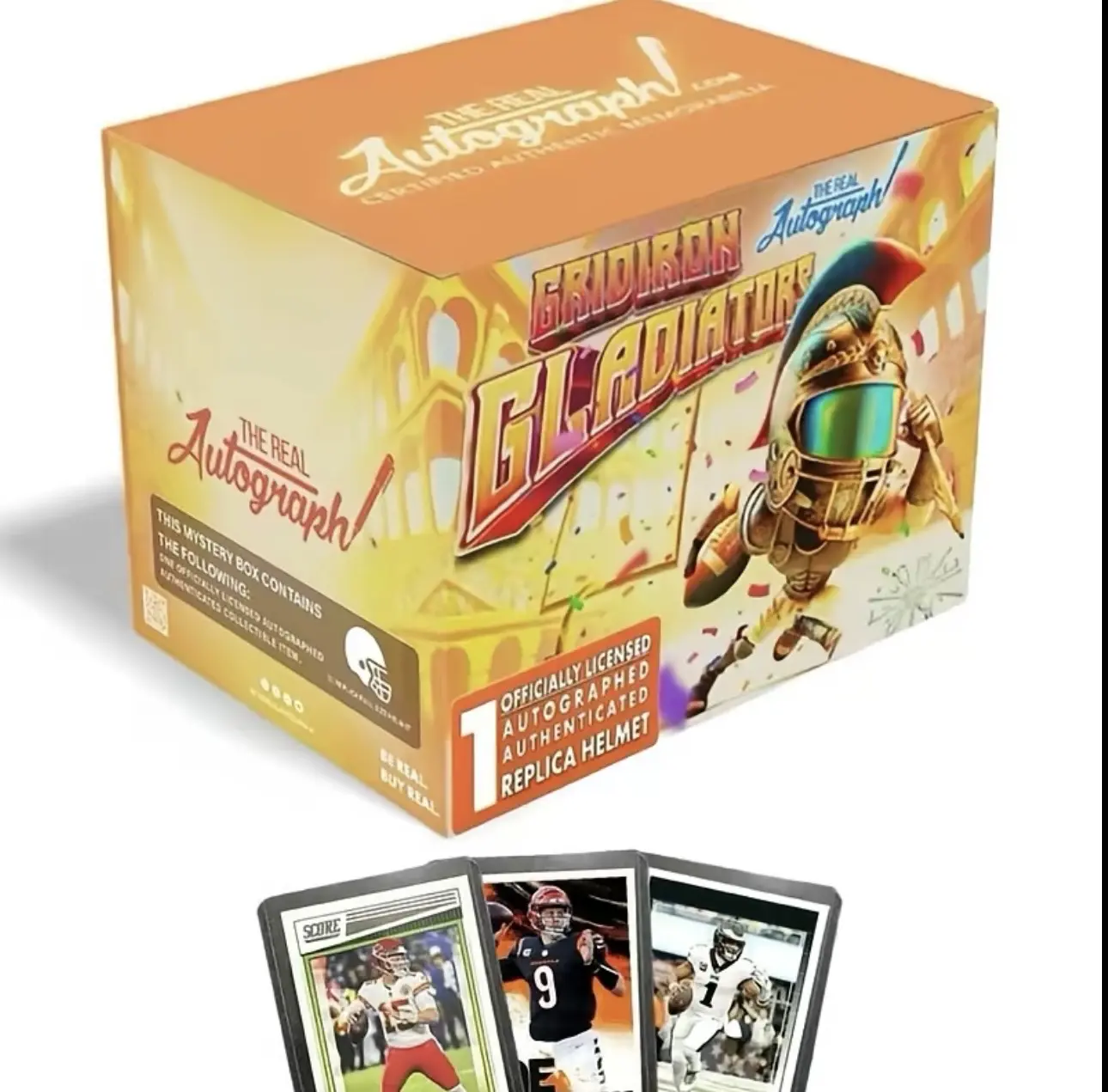 (1) PYT Gladiator Signed NFL Helmet (1) The Real Autograph (1) PYT Gladiator Signed NFL Helmet (1) The Real Autograph
