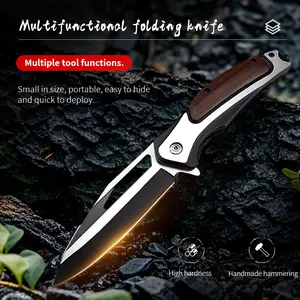 3.4-inch wooden handle stainless steel bone chopping knife, lightweight and sharp, a professional kitchen knife for precise cutting and chopping. It is suitable for restaurants and camping. It's the best Father's Day gift for men.