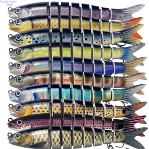 19g Sinking 8-Segment Multi-Jointed Minnow Lure Realistic Hard Swimbaits Durable Sharp Treble Hooks Long Casting Blister Pack Packaging for Freshwater Saltwater Bass Pike Walleye Fishing Tackle
