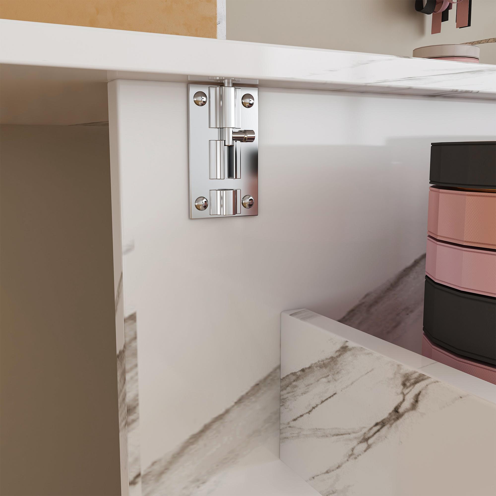 57.5" Foldable Sewing Machine Table with Locking Casters, Multi-Storage Craft Station with Shelves, Bins & Cabinet, Adjustable Sewing Cabinet for Home, Bedroom, and Craft Room(White)